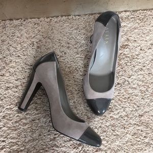Ralph Lauren Rafita Suede and Patent pumps 9b